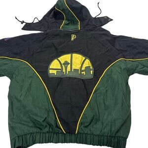 Vintage Pro Player Kids Medium Seattle SuperSonics Hooded Windbreaker Jacket